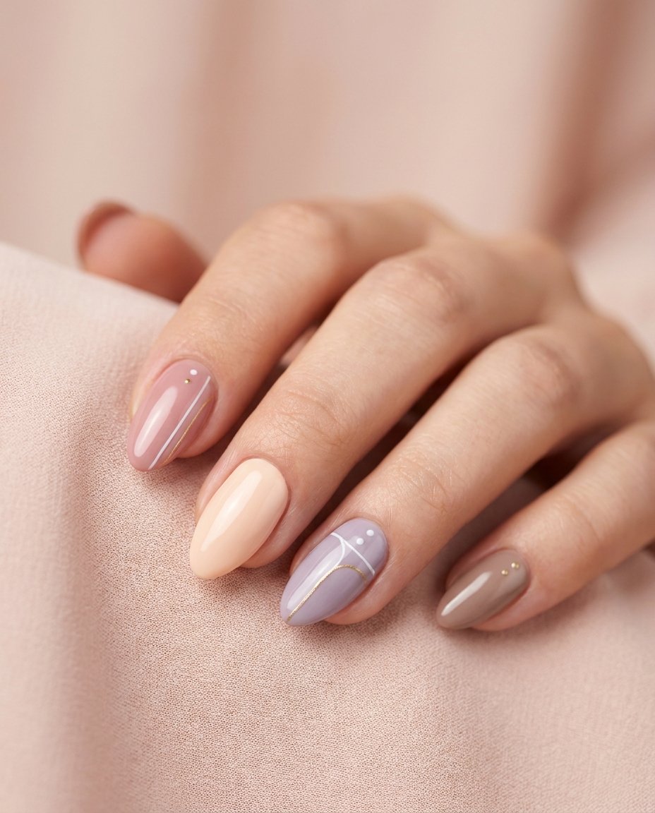 Kleurrijke gellak set met fijne nail art
